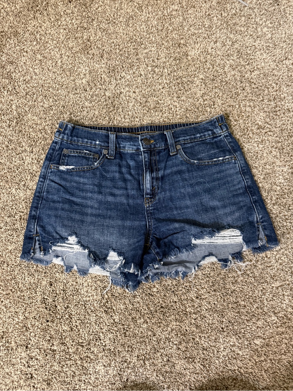 Aerie Distressed Dark Blue Denim Women's wShorts